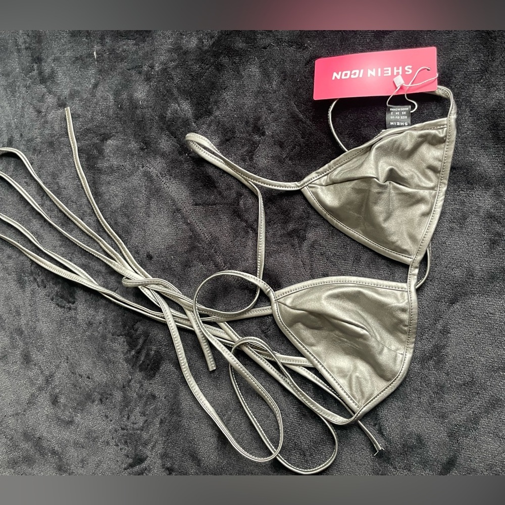 Silver Wrap Around Top